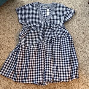 NWT Anthropologie 11.1.TYLHO Gingham Mini Dress Blue AND White